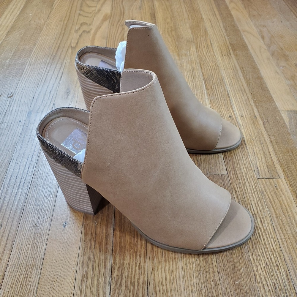DV by Dolce Vita Barkar Sandals Sz 11 Heeled Peep Toe Sandal Camel NWOB NEW
